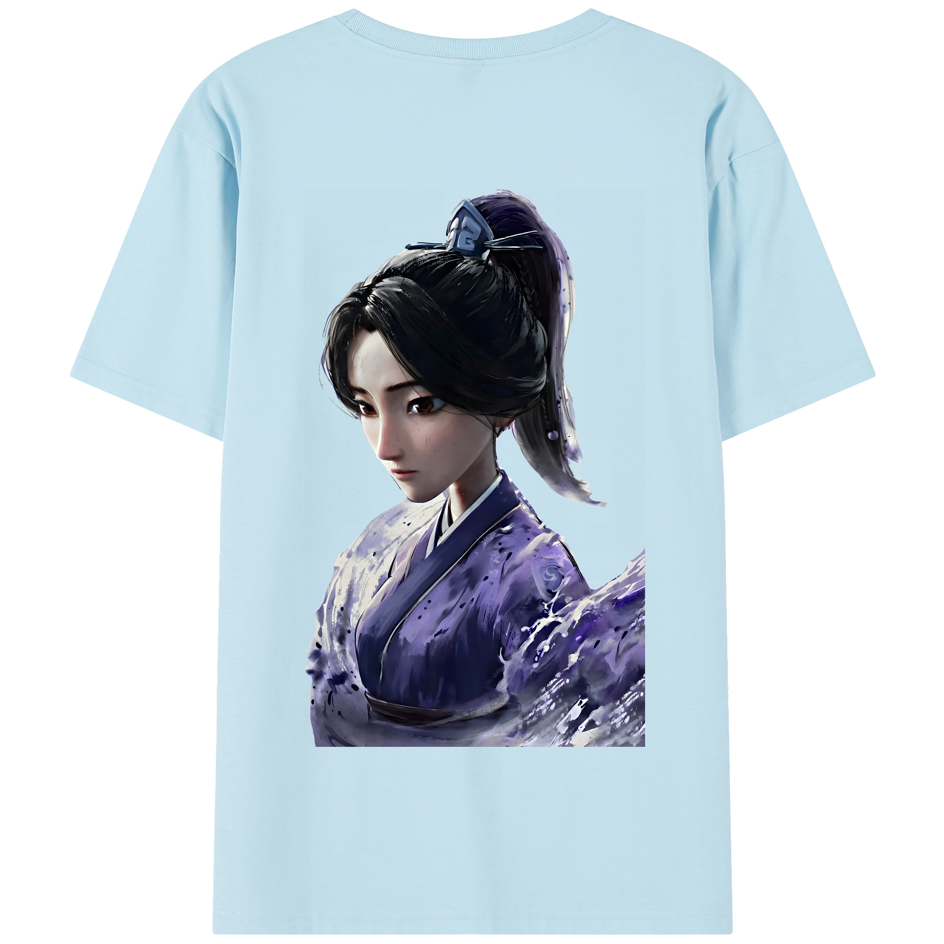 （画像用） Ne Zha 2 ナタ 魔童の大暴れ 綿100％半袖Tシャツ（背面プリント）